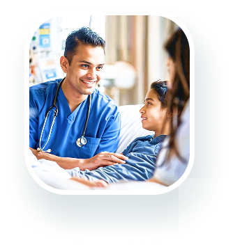Doctor with patient