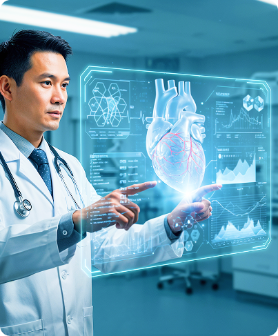 Doctor with hologram